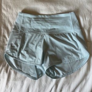 powder blue lululemon shorts